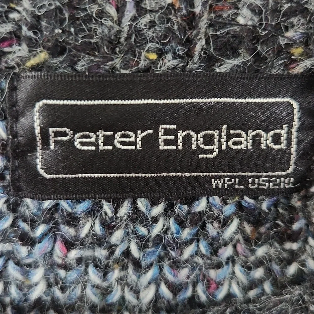 Plaid Crewneck Wool Blend Sweater Vintage Peter England - Picture 3 of 15